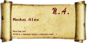 Medus Alex névjegykártya